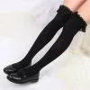 Cosplay&ware 1 Pair Lolita Socks Girls Japanese Style Pure Color Bow Lovely Cosplay Anime Stockings Sexy Leggings