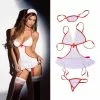 Cosplay&ware 1 Set Women Hot Erotic Costumes Role Play Nurse Uniform Sexy Lingerie Underwear Not Including Socks