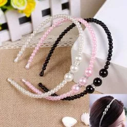 Cosplay&ware 1pc Hair Accessories With Rhinestone Headband Elegant Girls Pearl Princess Hairpins Women’s Headbands Band 3 Colors