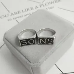 Cosplay&ware 2 Pcs Sons Of Anarchy Tv Cosplay Rings So Silver Golden Steampunk Rock Punk Men Props -Zentai shop online 2 pcs Sons of Anarchy TV SOA Cosplay SONS Rings SO NS Silver Golden Mayans MC 3.jpg 640x640q80 3.jpg 3