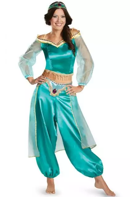 Cosplay&ware Women’s Girls Halloween Cosplay Party Belly Dance Aladdin Princess Jasmine Costume Adults Fashion Costumes For Women Dress 4 Cosplay&ware Women’s Girls Halloween Cosplay Party Belly Dance Aladdin Princess Jasmine Costume Adults Fashion Costumes For Women Dress - Image 4