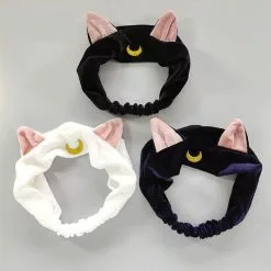 LILICOCHAN Sailor Moon Luna Cat Ears Hairband Hair Accessory Headband Anime Cosplay Cute Face Washing Makeup Tool Lolita Headwear For Women