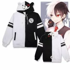 Cosplay&ware Danganronpa Monokuma Cosplay Costume Unisex Hoodie Sweatshirt T-shirt Hooded Jacket Daily Casual Coat Game Anime Peripheral