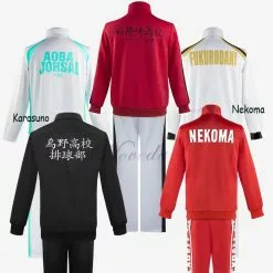 Novedan Haikyuu Cosplay Jacket Anime Volleyball Sportswear Karasuno Nekoma Aoba Johsai Fukurodani Inarizaki High School Uniform Costume