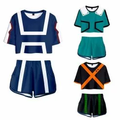 COSREA Anime My Hero Academia Cosplay Two Piece Sets Women Sexy T Shirt Shorts Boku No Gym Uniform Tracksuit Girls