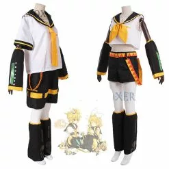 BIAMOXER Vocaloid Kagamine Rin Len Halloween Uniform Cosplay Costumes Tops & Shorts