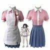 Novedan Mikan Tsumiki Cosplay Anime Danganronpa Dangan Ronpa 2 Costume Women Outfit Sets Halloween Party Dress Wig