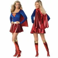 Cosplay&ware Adult Kids Superhero Cosplay Costumes Super Girls Dress Shoe Covers Suit Superwoman Woman Hero Halloween Clothes