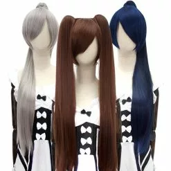 Hsiu 80cm Long Staight Ponytail Clip Cosplay Wig High Temperature Fiber Synthetic Wigs Anime Party 14 Color