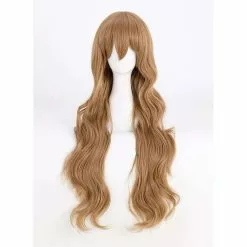 Cosplay&ware Tiger Dragon Toradora Aisaka Taiga Cosplay Wigs 80cm Long Linen Brown Wavy Heat Resistant Synthetic Hair Wig & Cap