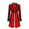 Inlzdz Womens Adult Circus Ringmaster Costume Long Sleeve Jacket Coat Christmas Halloween Carnival Cosplay Festival Rave Outfit