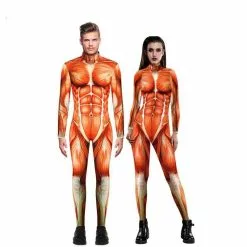 Cosplay&ware Vip Fashion Halloween Cosplay Costumes For Men Women 3d Attack On Titan Anime Printed Muscle Zentai Bodysuit Jumpsuits