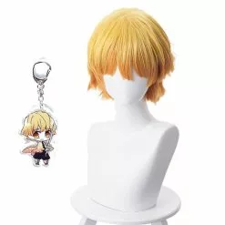 TDAICHAN Anime Demon Slayer Kimetsu No Yaiba Tokitou Muichirou Ponytails Wig Cosplay Agatsuma Zenitsu Kamado Tanjirou Keychain