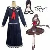 Novedan Anime Danganronpa Dangan-ronpa 2 Cosplay Costume School Uniform With Wig Glasses