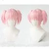 SHEYOU Puella Magi Madoka Magica Kaname Cosplay Wig Pink Clip Ponytails Heat Resistant Synthetic Hair Wigs & Cap