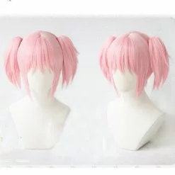 SHEYOU Puella Magi Madoka Magica Kaname Cosplay Wig Pink Clip Ponytails Heat Resistant Synthetic Hair Wigs & Cap