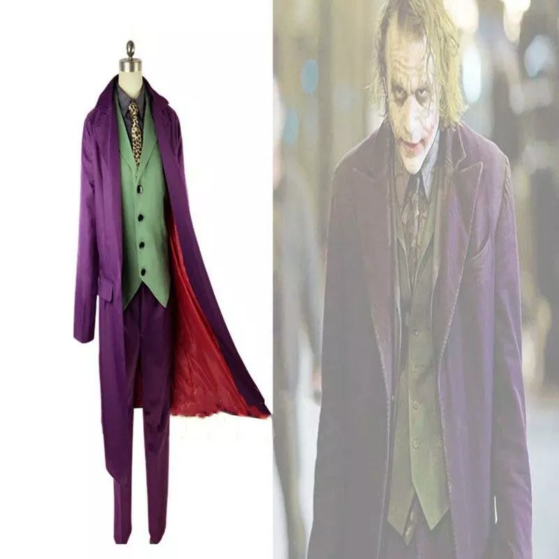 Cosplay&ware High-quality Cosplay Suit Halloween Mens Movie The Dark Knight Joker Costume Purple Jacket Full Sets 1 Cosplay&ware High-quality Cosplay Suit Halloween Mens Movie The Dark Knight Joker Costume Purple Jacket Full Sets
