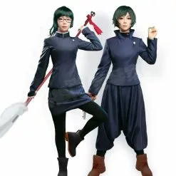 Zenin Mai Clothing Maki Anime Jujutsu Kaisen Cosplay Hsiu Dark Blue Slim Uniform