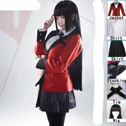 CosZtkhp Hot Cool Cosplay Costumes Anime Kakegurui Yumeko Jabami Japanese School Girls Uniform Full Set Jacket & Shirt Skirt Stockings Tie
