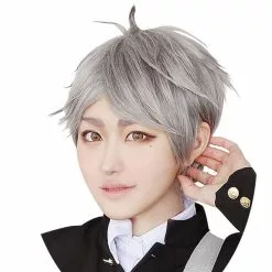 Hsiu Sugawara Koushi Cosplay Wig Haikyuu Costume Play Wigs Short Gray Halloween Costumes Hair