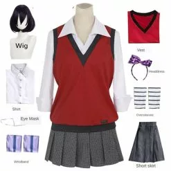 LEOSOXS Anime Cosplay Costume Kakegurui Compulsive Gambler Wigs Accessories Uniform Schoolgirl School Suit
