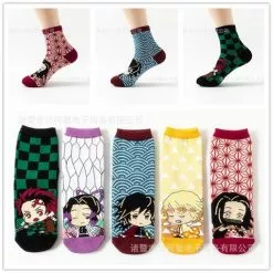 Cosplay&ware 5 Pairs Box Hottest Fashionable Anime Demon Slayer Cosplay Blade Middle Tube Socks Cotton Warm -Zentai shop online 5 Pairs box Hottest High Quality Fashionable Anime Demon Slayer Cosplay Blade Middle Tube Socks Cotton 2.jpg 640x640q80 2.jpg 2