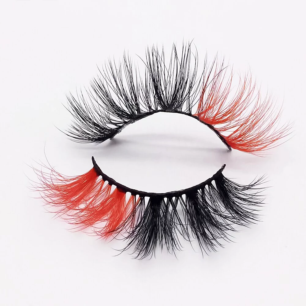 Cosplay&ware 1pairs 3d Mix Color False Lashes Natural Long Red Blue Purple Pink Eyelashes Dramatic Makeup Fake Lash Party For Cosplay 2 Cosplay&ware 1pairs 3d Mix Color False Lashes Natural Long Red Blue Purple Pink Eyelashes Dramatic Makeup Fake Lash Party For Cosplay - Image 2