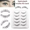 KEKEBAICHA 5pairs Pack Eyelashes Invisible Thin Band False Wispy Natural Long Fake Makeup Faux Cils Korean Lash