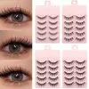 Cosplay&ware 5 Pairs 3d Faux Mink Manga Lashes Little Devil Cosplay Fairy False Eyelashes Natural Lash Extension Eye Makeup Tools