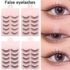 Cosplay&ware 5 Pairs 3d Faux Mink Manga Lashes Little Devil Cosplay Fairy False Eyelashes Natural Lash Extension Eye Makeup Tools -Zentai shop online 74238 82fabd