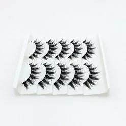 Qsezeny 5 Pairs Japanese Serious Makeup False Eyelashes Tapered Cross Messy Soft Thick Lashes Extension Daily Dating Cosplay Beauty Tool -Zentai shop online 74239 00a90c