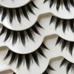 Qsezeny 5 Pairs Japanese Serious Makeup False Eyelashes Tapered Cross Messy Soft Thick Lashes Extension Daily Dating Cosplay Beauty Tool -Zentai shop online 74239 78786f