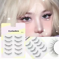 Cosplay&ware Little Devil 5 Pairs Manga Lashes Anime Cosplay Natural Wispy Korean Makeup Artificial False Eyelashes Yzl1
