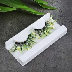 LEKGAVD Luminous False Eyelashes Cosplay Makeup Stage Make Up Glitter Powder Sequin Drill Lashes Extension Thick Exaggerated Style -Zentai shop online 74245 315d75