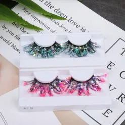 LEKGAVD Luminous False Eyelashes Cosplay Makeup Stage Make Up Glitter Powder Sequin Drill Lashes Extension Thick Exaggerated Style -Zentai shop online 74245 fce696