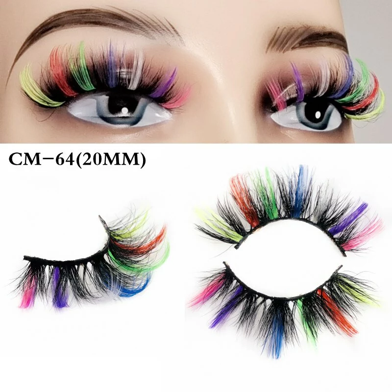 Asiteo Rainbow Eye Lashes Cruelty Dramatic Makeup Beauty Purple Pink Blue Cilias Ombre Two Toned Colored Eyelashes Cosplay 3 Asiteo Rainbow Eye Lashes Cruelty Dramatic Makeup Beauty Purple Pink Blue Cilias Ombre Two Toned Colored Eyelashes Cosplay - Image 3