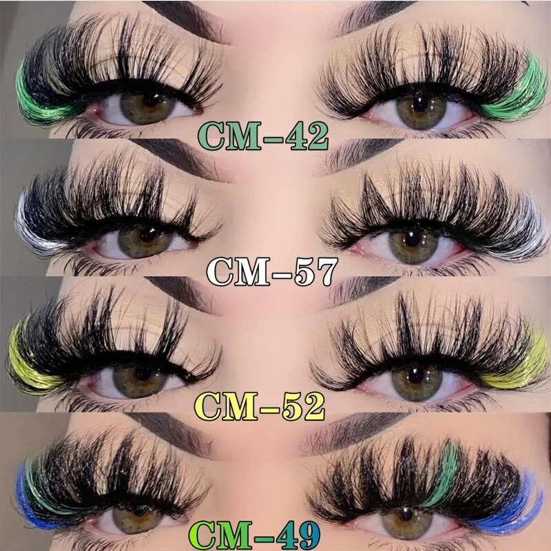 Asiteo Rainbow Eye Lashes Cruelty Dramatic Makeup Beauty Purple Pink Blue Cilias Ombre Two Toned Colored Eyelashes Cosplay 2 Asiteo Rainbow Eye Lashes Cruelty Dramatic Makeup Beauty Purple Pink Blue Cilias Ombre Two Toned Colored Eyelashes Cosplay - Image 2