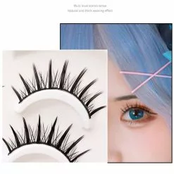 HANDAIYAN Manga Lashes 4 Pairs Wispy Cosplay Japanese Anime Handmade Natural Long Thick Curling Eyelash Extension Makeuptool -Zentai shop online 74253 d3d691