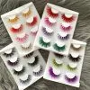 Mikiwi 3d Fluffy Colored Eye Lashes Natural Dramtic Red Yellow Purple White Cosplay Makeup Lash Reusable Eyelashes