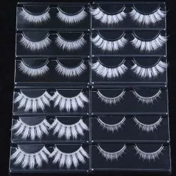 Okaylash 3 Pairs Lot Classy White Cosplay False Eyelashes Fluffy Snow Bottom Makeup Eye Lashes Halloween Vegan Cilias Bulk