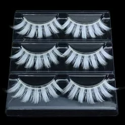 Okaylash 3 Pairs Lot Classy White Cosplay False Eyelashes Fluffy Snow Bottom Makeup Eye Lashes Halloween Vegan Cilias Bulk -Zentai shop online 74260 49e660