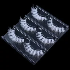 Okaylash 3 Pairs Lot Classy White Cosplay False Eyelashes Fluffy Snow Bottom Makeup Eye Lashes Halloween Vegan Cilias Bulk -Zentai shop online 74260 f41a00