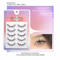 Groinneya Manga Lashes 5 Pairs Natural False Eyelashes Individual Clusters Wispy Mink Eye Cosplay Korean Makeup -Zentai shop online 74263 78c4a3