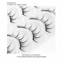 Groinneya Manga Lashes 5 Pairs Natural False Eyelashes Individual Clusters Wispy Mink Eye Cosplay Korean Makeup -Zentai shop online 74263 905a53