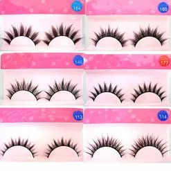 LODO Natural Long Cosplay Makeup Cross Strip False Eyelashes Black Eye Lashes 1pair