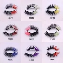 AMAOLASH 3d Color False Lashes Natural Long Colorful Eyelashes Dramatic Makeup Fake Lash Party Colored For Cosplay Halloween -Zentai shop online 74270 8cf7be