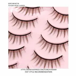 Groinneya 5pairs Eyelashes Cosplay Natural Lashes 3d Faux Mink Eyelash Wispy Fluffy Soft Extension Hand Made Fake Lash Makeup -Zentai shop online 74273 2fbd15