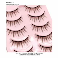 Groinneya 5pairs Eyelashes Cosplay Natural Lashes 3d Faux Mink Eyelash Wispy Fluffy Soft Extension Hand Made Fake Lash Makeup -Zentai shop online 74273 b9bd5c