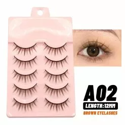 Groinneya 5pairs Eyelashes Cosplay Natural Lashes 3d Faux Mink Eyelash Wispy Fluffy Soft Extension Hand Made Fake Lash Makeup -Zentai shop online 74273 ede4e7