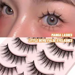 Groinneya 2 5 Pairs 3d Faux Mink Lashes Natural Cosplay False Eyelashes Japanese Seriouscross Manga Makeup Tools